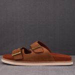 Loro Piana Men's Buckle Slide Sandal Suede 'Brown'