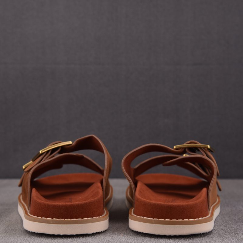 Loro Piana Men's Buckle Slide Sandal Suede 'Brown'