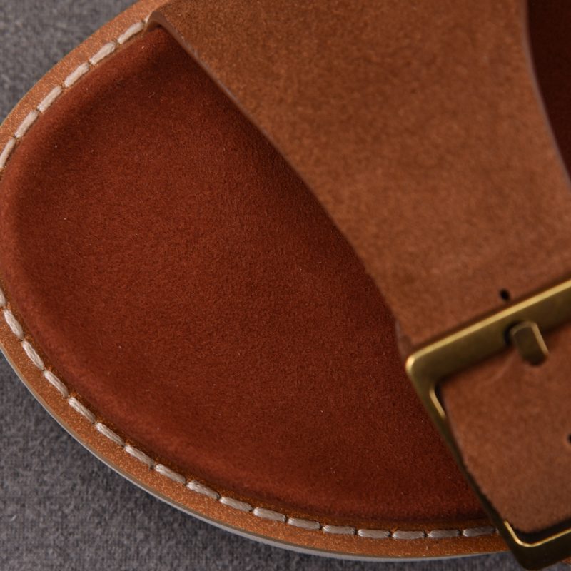 Loro Piana Men's Buckle Slide Sandal Suede 'Brown'