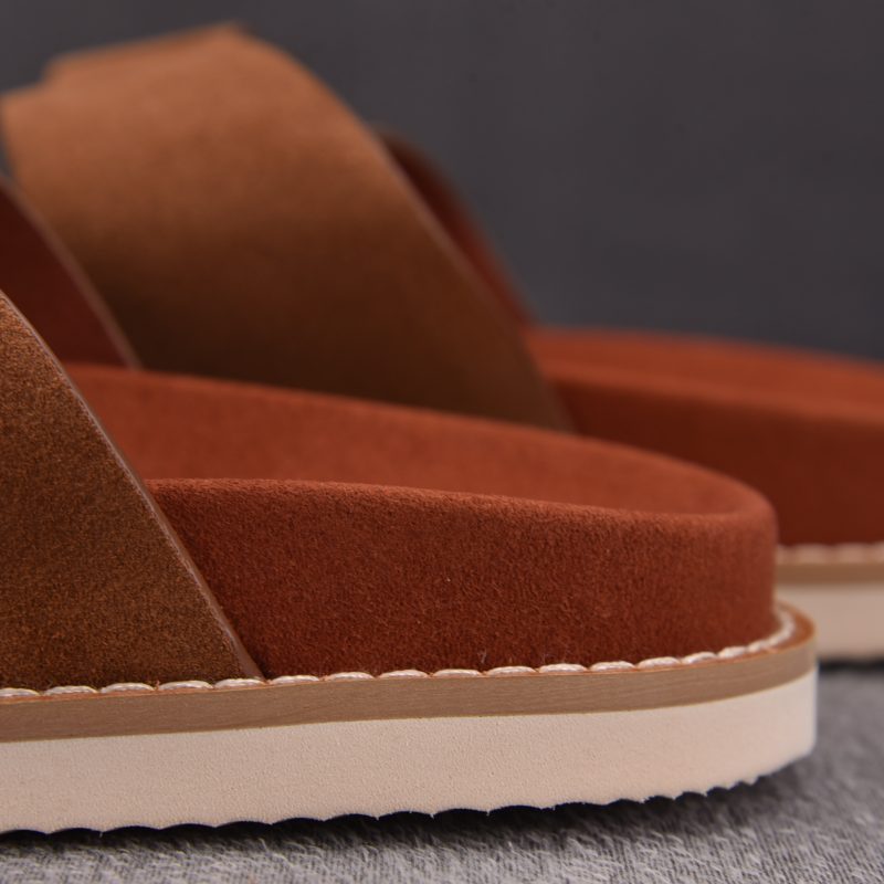 Loro Piana Men's Buckle Slide Sandal Suede 'Brown'