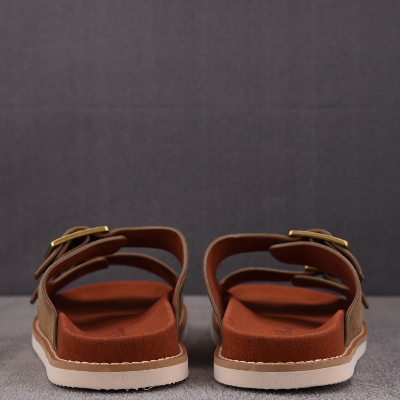 Loro Piana Men's Buckle Slide Sandal Suede 'Mocha'