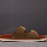 Loro Piana Men's Buckle Slide Sandal Suede 'Mocha'