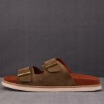 Loro Piana Men's Buckle Slide Sandal Suede 'Mocha'