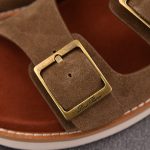 Loro Piana Men's Buckle Slide Sandal Suede 'Mocha'