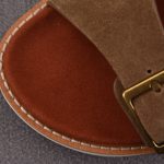 Loro Piana Men's Buckle Slide Sandal Suede 'Mocha'
