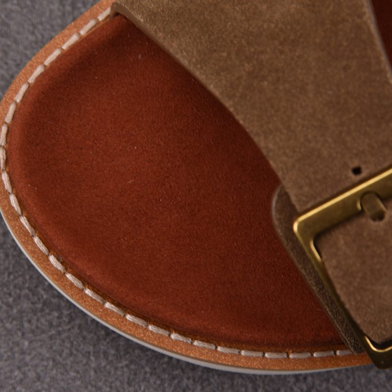 Loro Piana Men's Buckle Slide Sandal Suede 'Mocha'