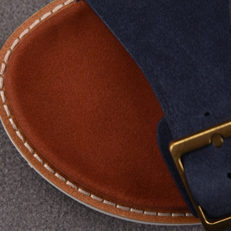 Loro Piana Men's Buckle Slide Sandal Suede 'Navy'