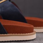 Loro Piana Men's Buckle Slide Sandal Suede 'Navy'
