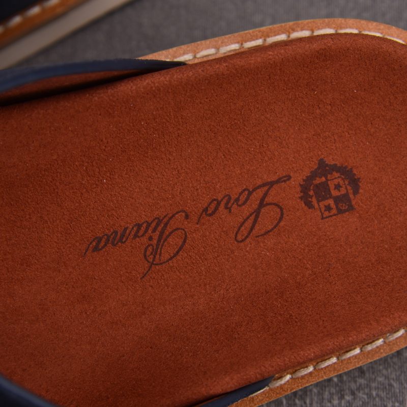Loro Piana Men's Buckle Slide Sandal Suede 'Navy'