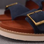 Loro Piana Men's Buckle Slide Sandal Suede 'Navy'