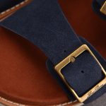 Loro Piana Men's Buckle Slide Sandal Suede 'Navy'