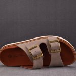 Loro Piana Men's Buckle Slide Sandal Suede 'Pearl'
