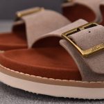 Loro Piana Men's Buckle Slide Sandal Suede 'Pearl'