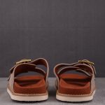 Loro Piana Men's Buckle Slide Sandal Suede 'Pearl'