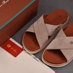 Loro Piana Men's Summer Walk Cross Strap Suede 'Beige'