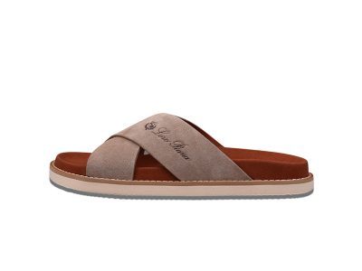 Loro Piana Men's Summer Walk Cross Strap Suede 'Beige'