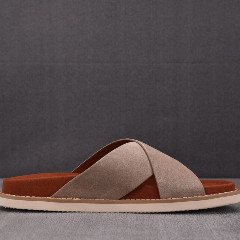 Loro Piana Men's Summer Walk Cross Strap Suede 'Beige'