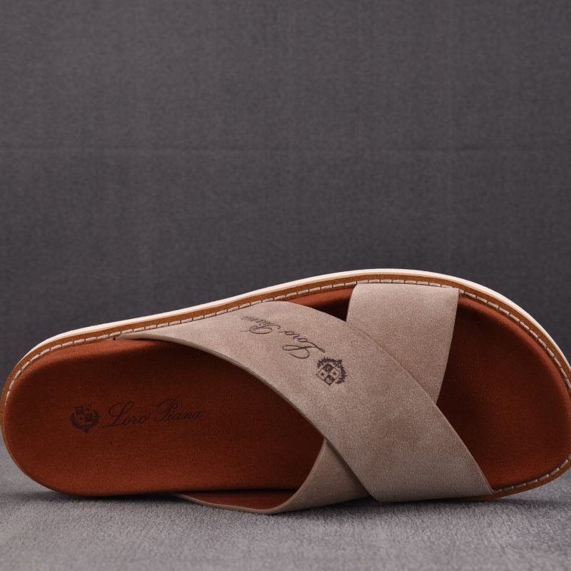 Loro Piana Men's Summer Walk Cross Strap Suede 'Beige'