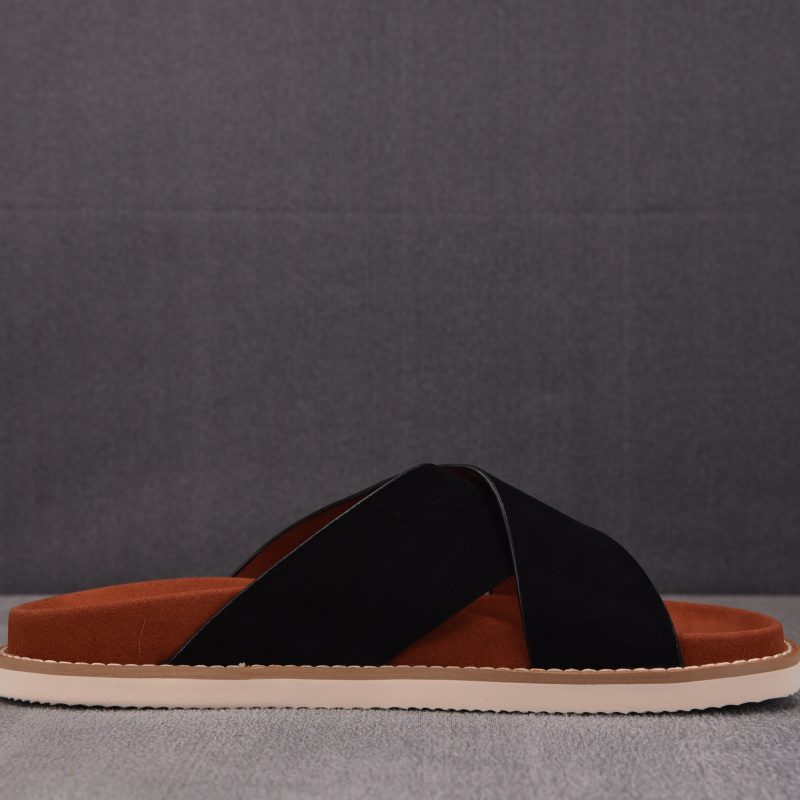 Loro Piana Men's Summer Walk Cross Strap Suede 'Black'