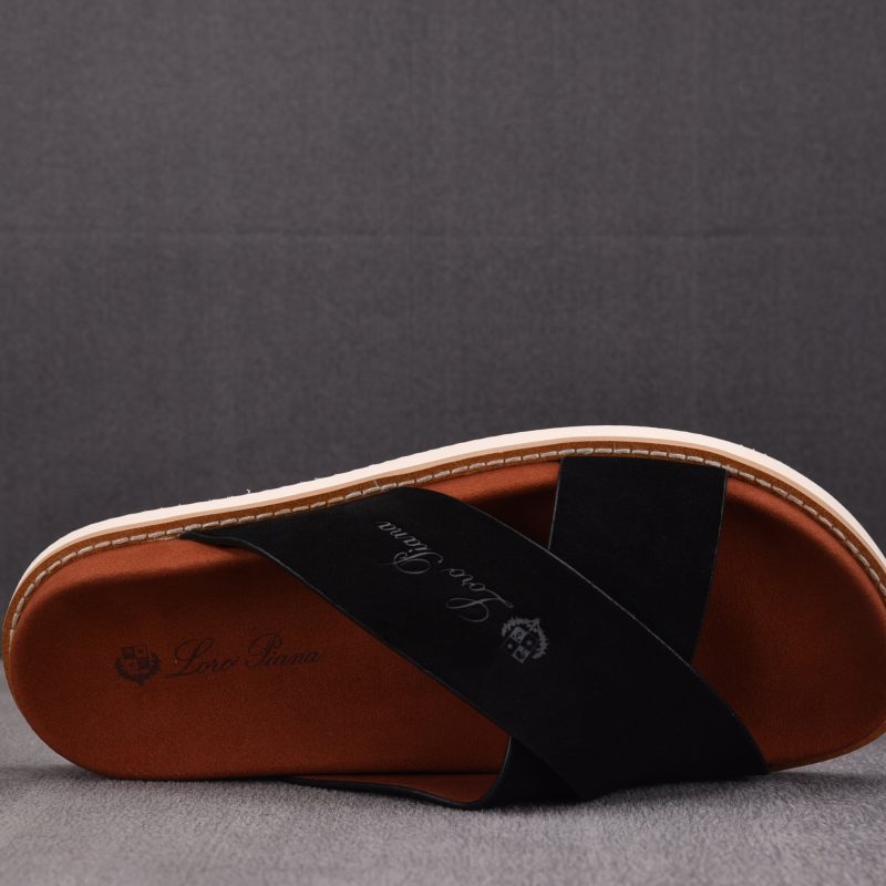 Loro Piana Men's Summer Walk Cross Strap Suede 'Black'