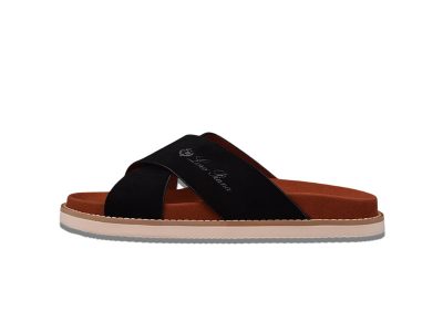 Loro Piana Men's Summer Walk Cross Strap Suede 'Black'