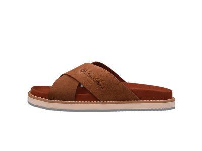 Loro Piana Men's Summer Walk Cross Strap Suede 'Brown'