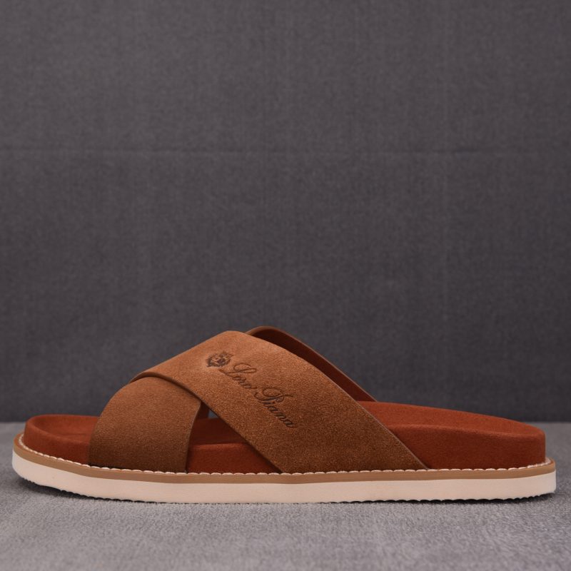 Loro Piana Men's Summer Walk Cross Strap Suede 'Brown'