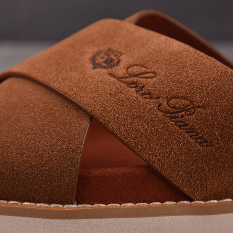 Loro Piana Men's Summer Walk Cross Strap Suede 'Brown'