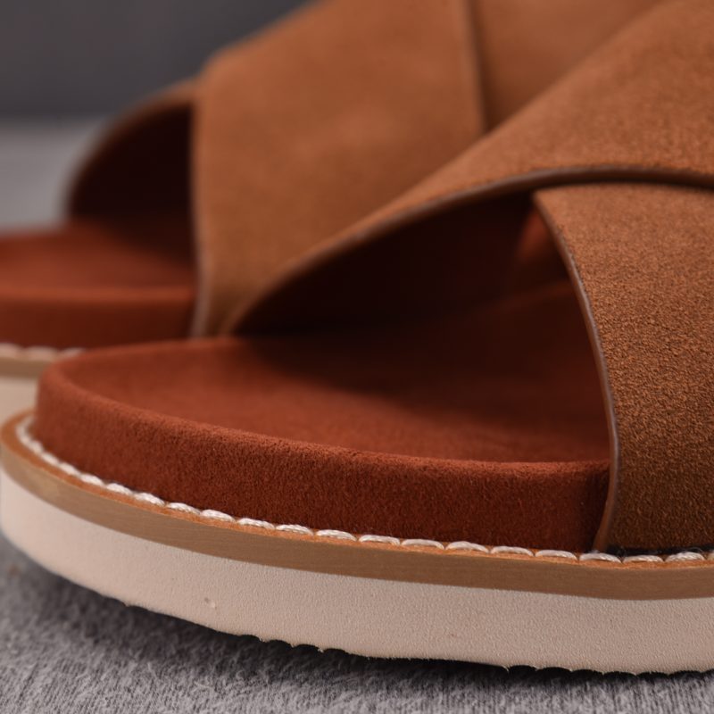 Loro Piana Men's Summer Walk Cross Strap Suede 'Brown'