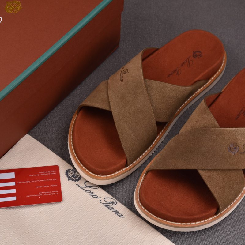 Loro Piana Men's Summer Walk Cross Strap Suede 'Mocha'