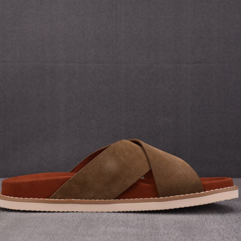 Loro Piana Men's Summer Walk Cross Strap Suede 'Mocha'