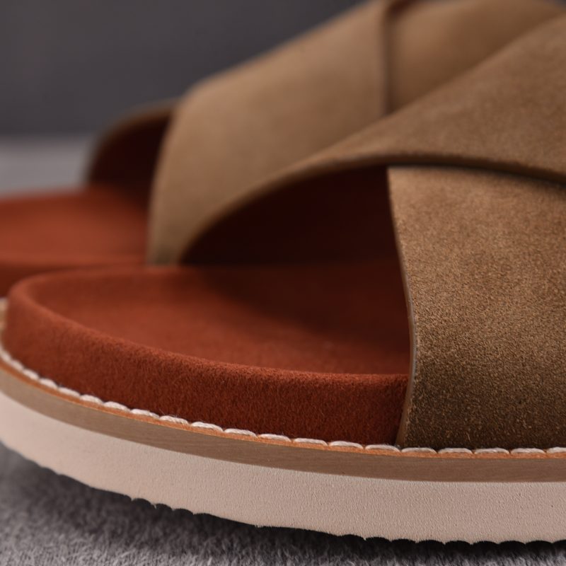 Loro Piana Men's Summer Walk Cross Strap Suede 'Mocha'