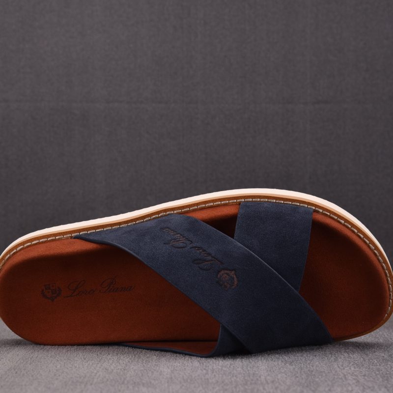 Loro Piana Men's Summer Walk Cross Strap Suede 'Navy'