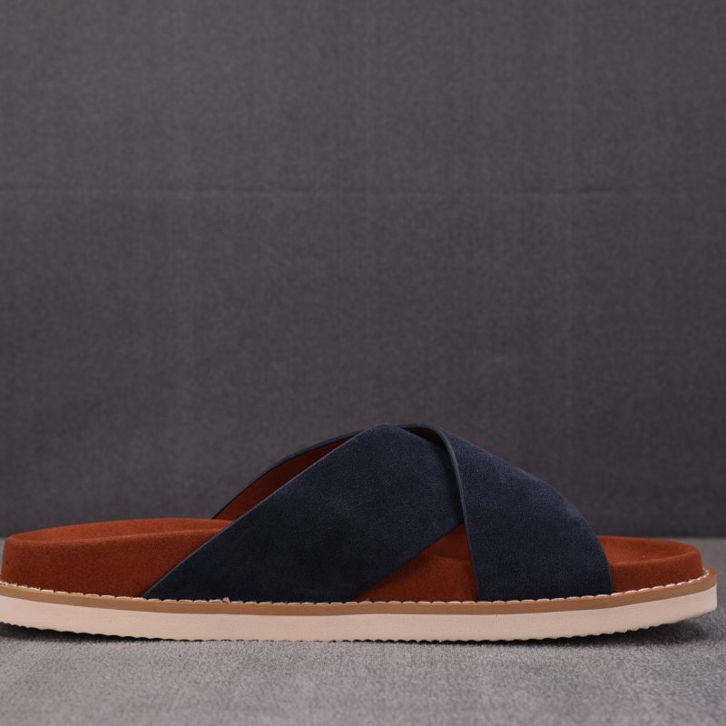 Loro Piana Men's Summer Walk Cross Strap Suede 'Navy'