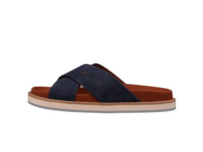 Loro Piana Men's Summer Walk Cross Strap Suede 'Navy'