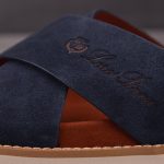 Loro Piana Men's Summer Walk Cross Strap Suede 'Navy'