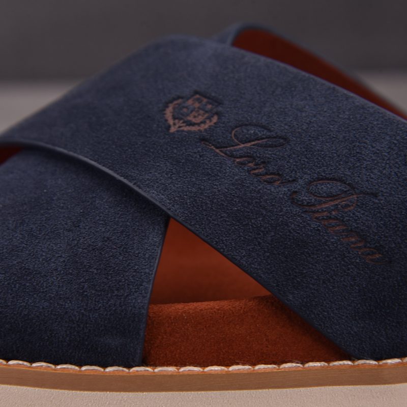 Loro Piana Men's Summer Walk Cross Strap Suede 'Navy'