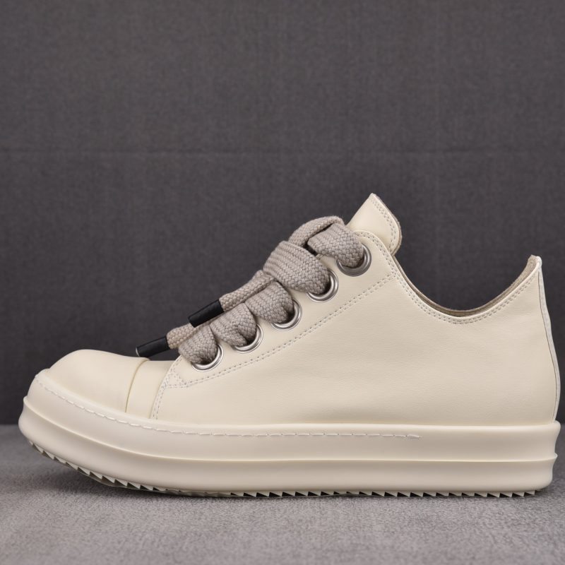 Rick Owens Jumbo Laced Low Leather ‘Pearl’ Sneaker