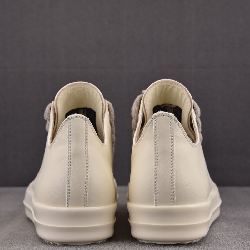 Rick Owens Jumbo Laced Low Leather ‘Pearl’ Sneaker