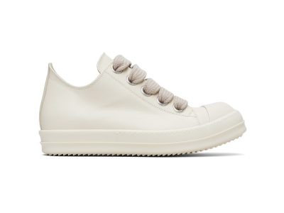 Rick Owens Jumbo Laced Low Leather ‘Pearl’ Sneaker