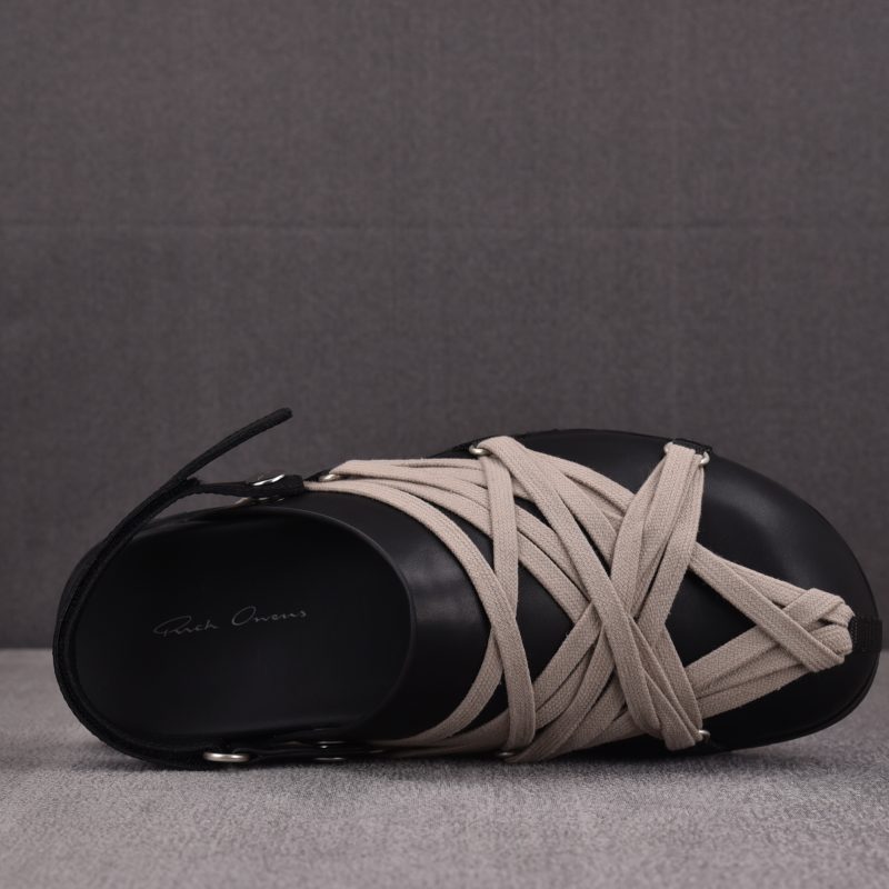 Rick Owens Megalace Granola Mule 'Black'