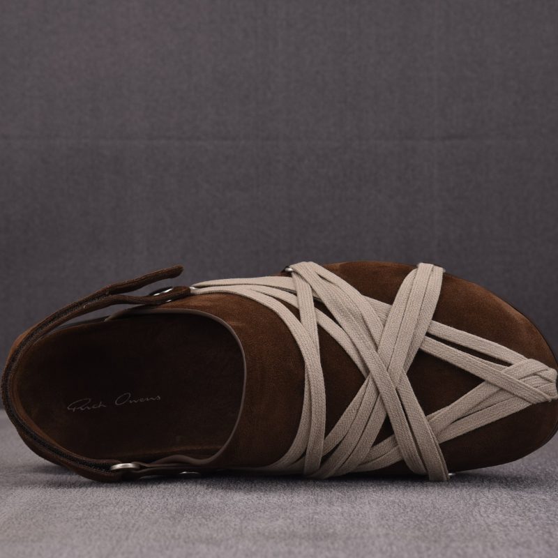 Rick Owens Megalace Granola Mule Suede 'Brown'