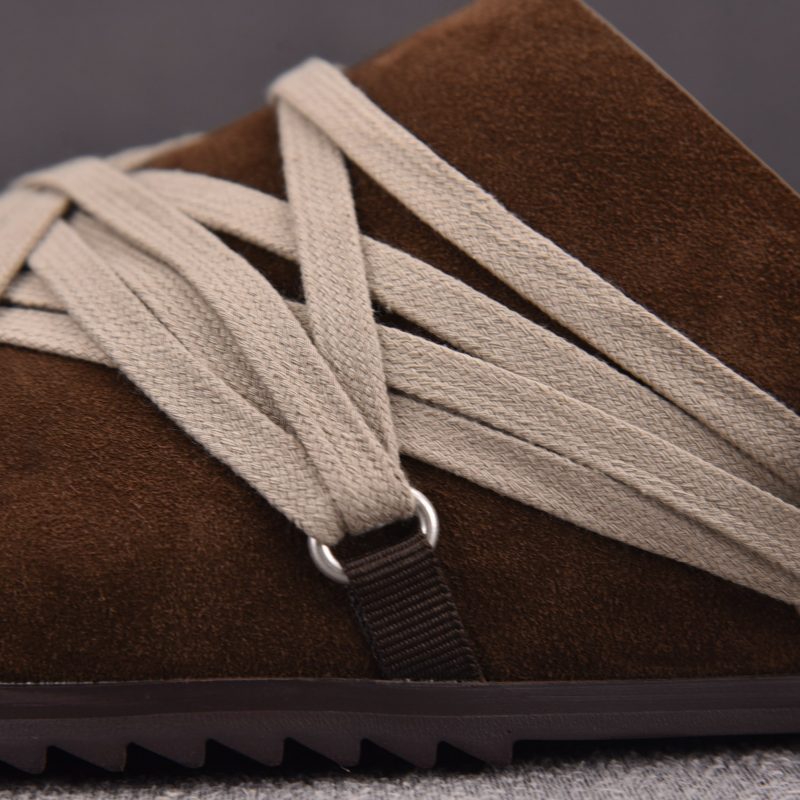 Rick Owens Megalace Granola Mule Suede 'Brown'